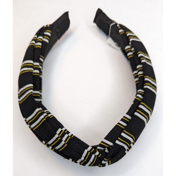 Tasha Padded Headband Black Gold White Fashion Hair Accessory - Picture 7 of 8